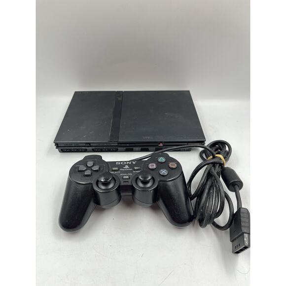 Sony PlayStation 2 Slim PS2 Console Complete w Original DualShock 2 Controller - Picture 1 of 12
